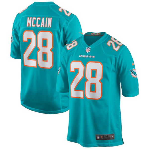 Men Miami Dolphins 28 Bobby McCain Nike Green Game NFL Jersey